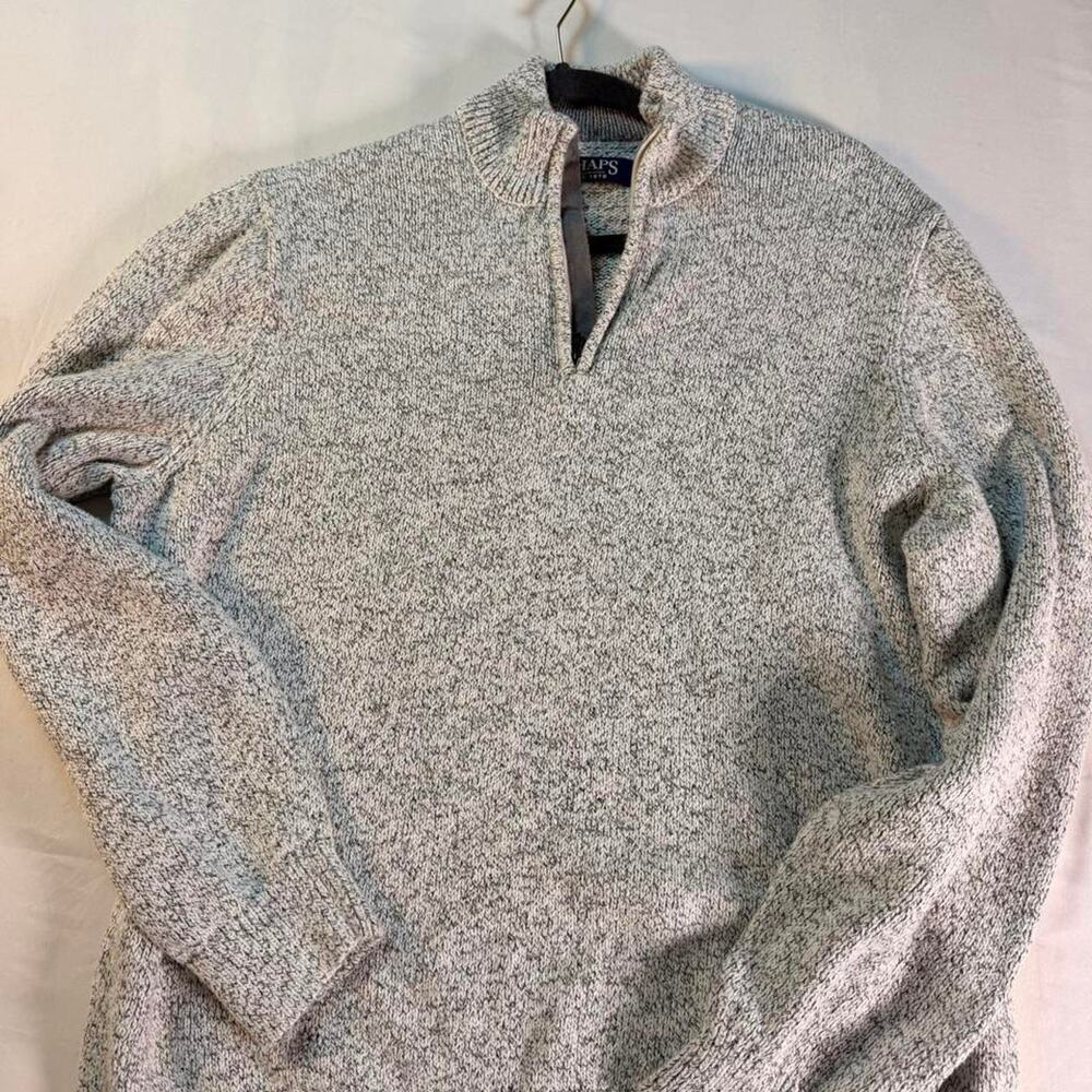 Chaps gray marled quarter zip